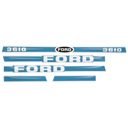 Aftermarket Hood Decal Set Fits Ford Tractor Model 3610 Decals Fits Ford Tractors MAE30-0444